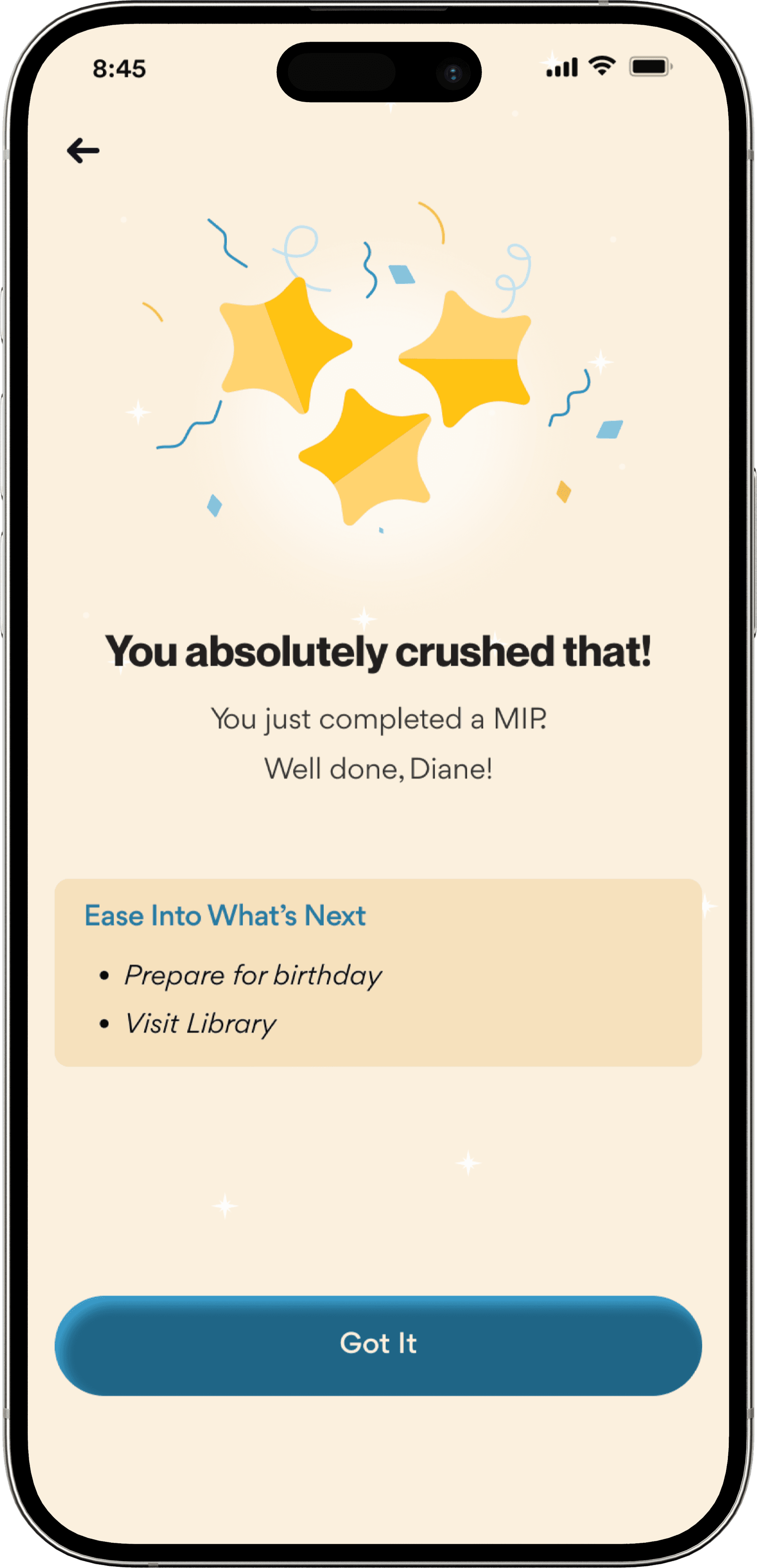 Phone mockup showing post-priority guidance