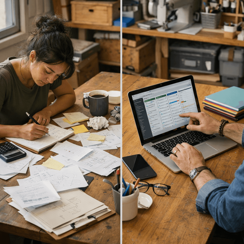 mise en place de processus et organisation interne entre support papier et outil digital dans une petite entreprise