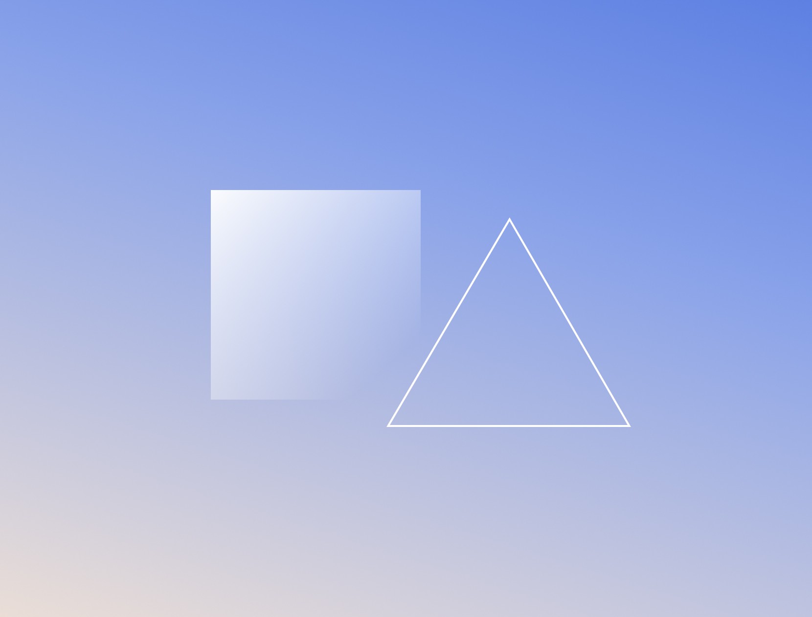 Abstract illustration with triangle and faded square shape
