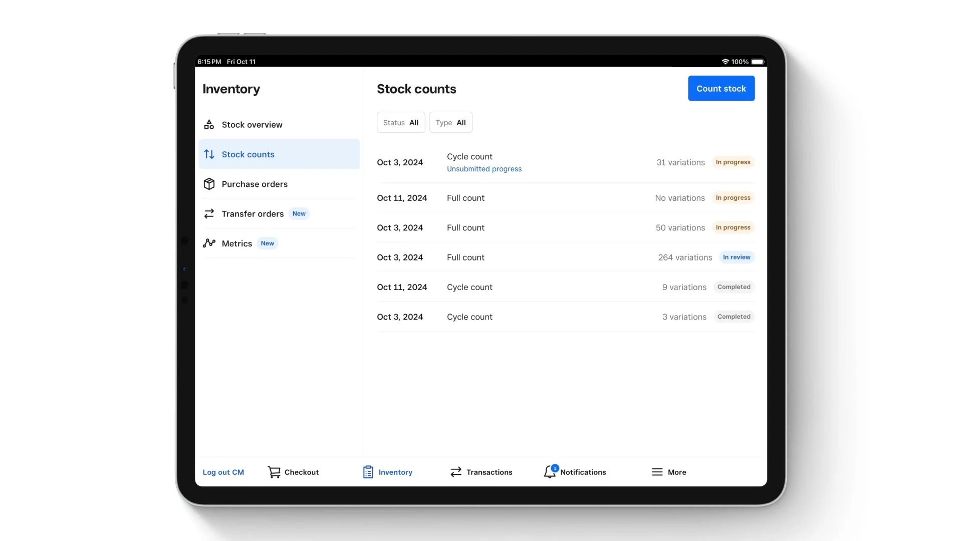 Manage Inventory from the POS with Square for Retail