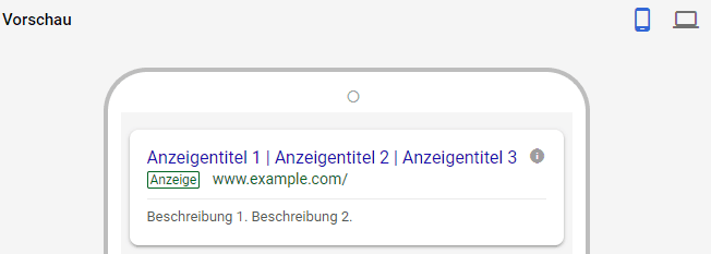 Beispiel einer RSA in der mobilen Vorschau