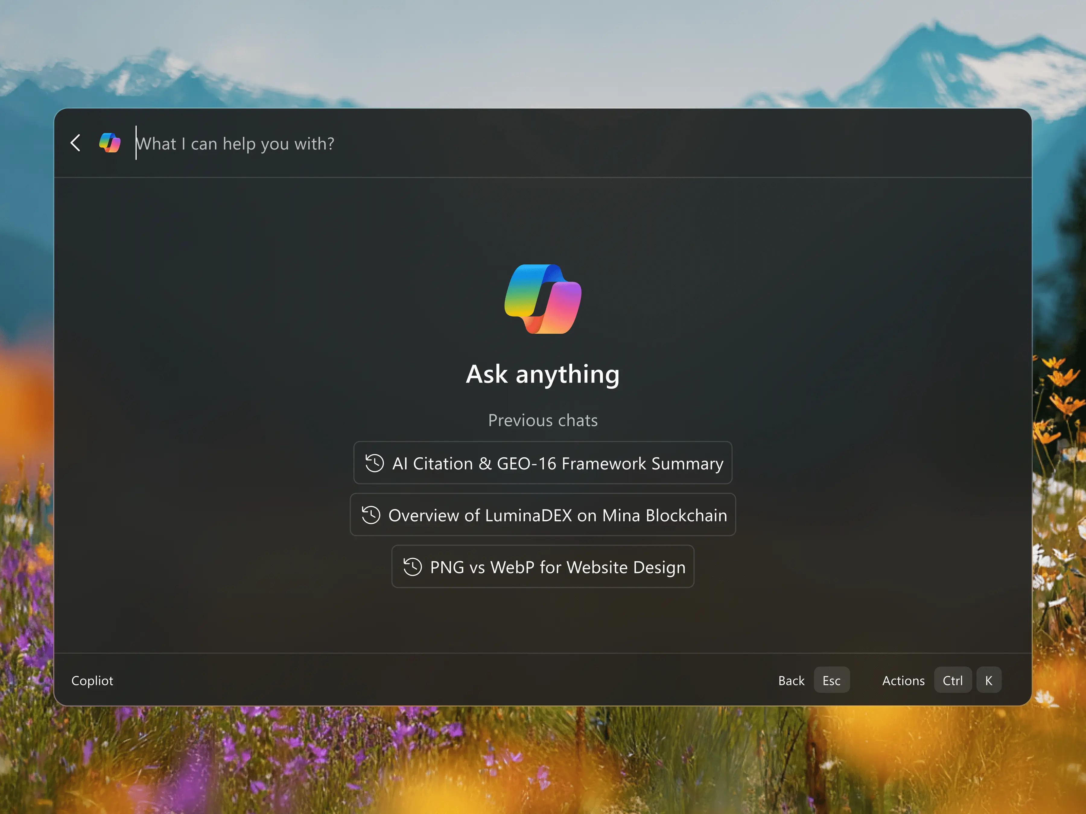 MS Copilot - home page