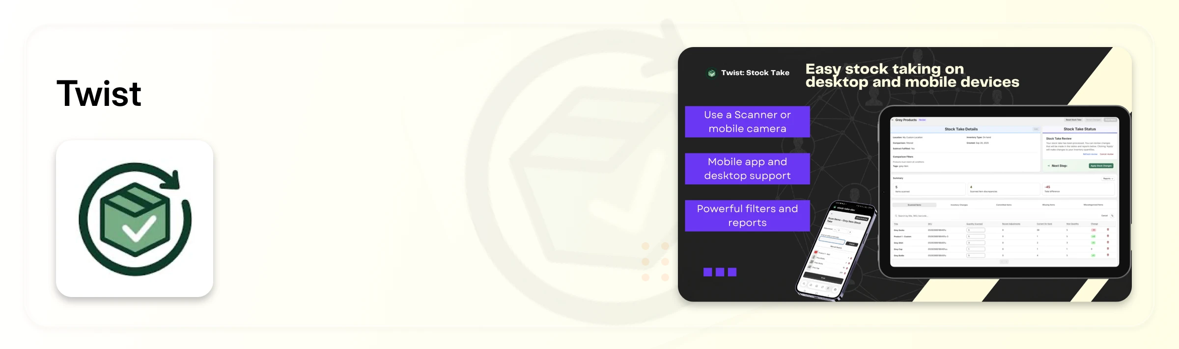 Twist shopify stocktake app