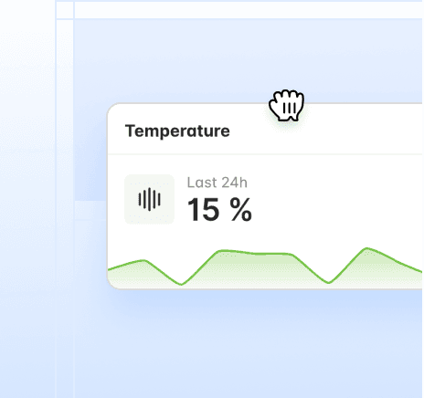 Dragging and dropping a temperature block to create a dashboard