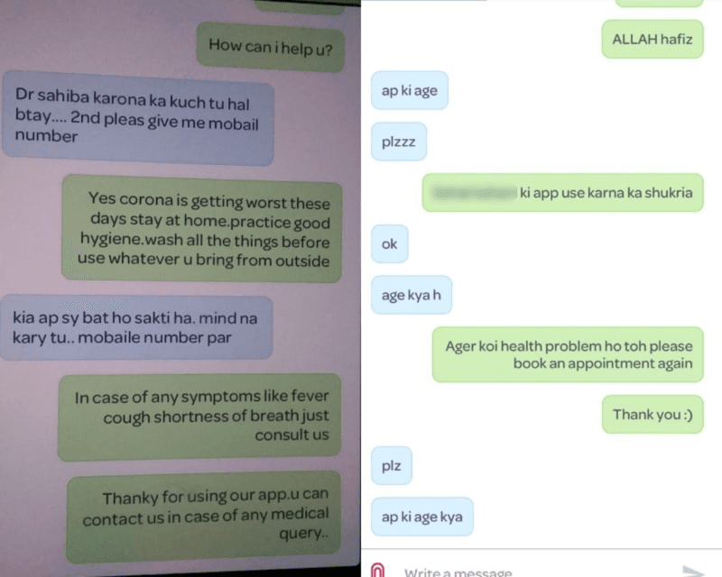 Female doctor facing harrasment from paitent asking for number