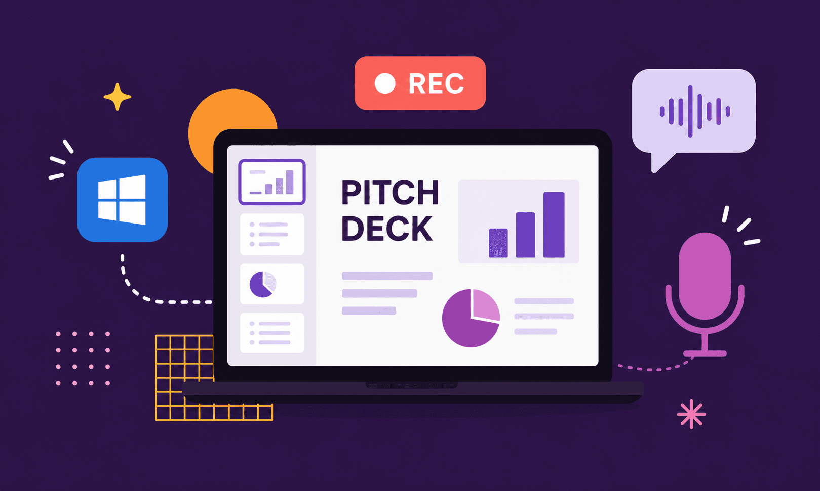 A concise pitch deck video recorded with Flashback Express