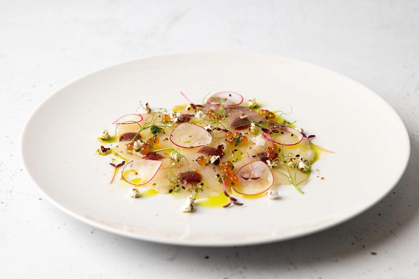Smashed Hamachi Crudo Entree
