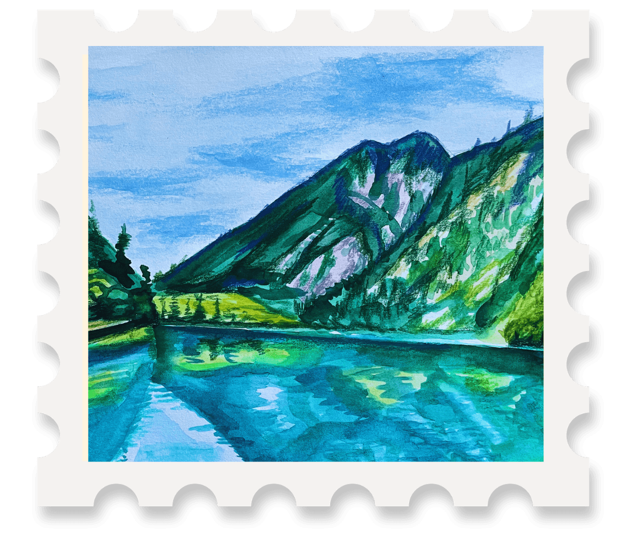 Lake stamp