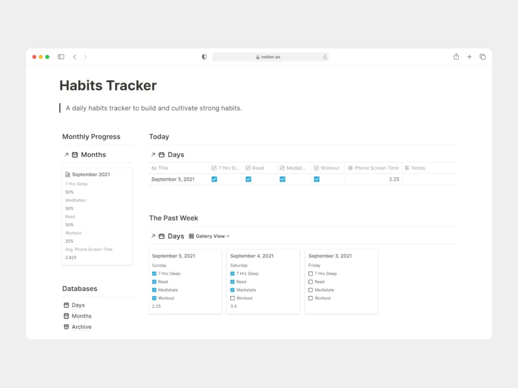 Free Notion Templates Habit Tracker