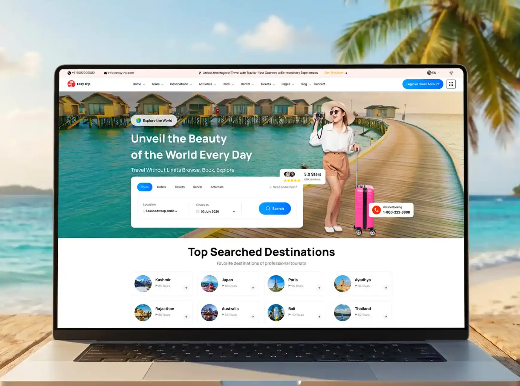 travel website design by Inspixel Design - Digital Marketing & Advertising Agency Kolkata 