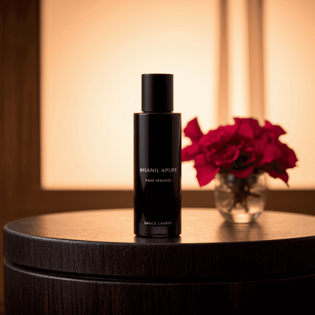 product photography of a bottle of perfume