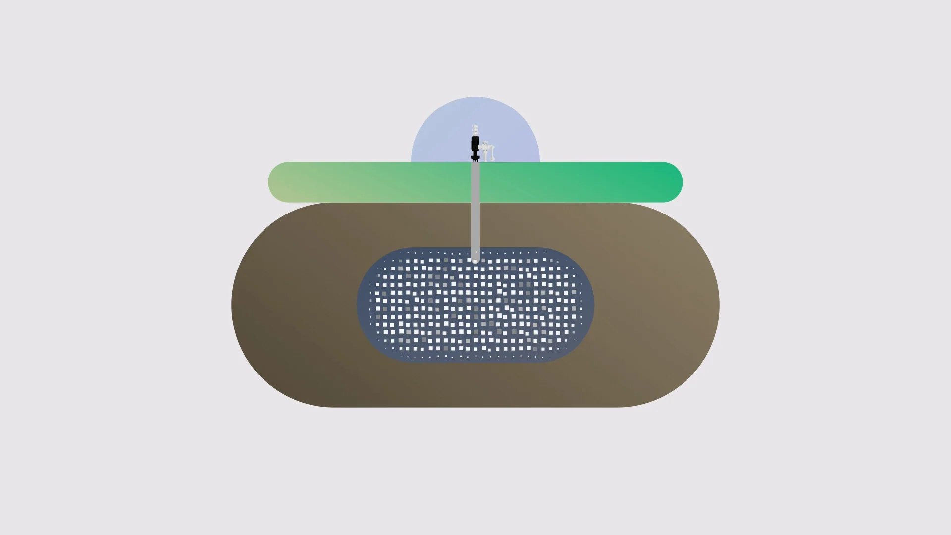 Simplified underground storage diagram showing a single CO₂ injection point