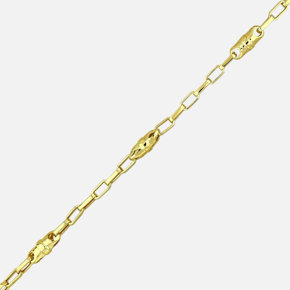 Assos Pırlanta 14 Ayar Altın Modern Tasarım Erkek Zincir Bileklik