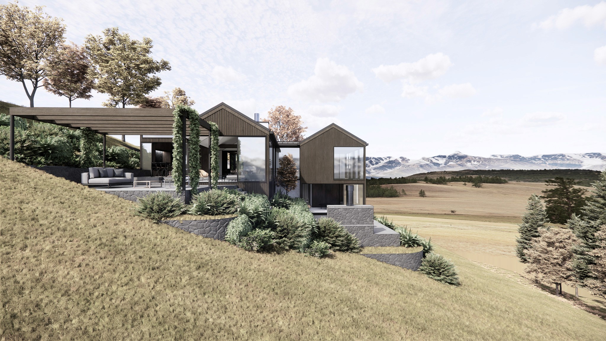 Elegant and refined, modern architectural building in New Zealand