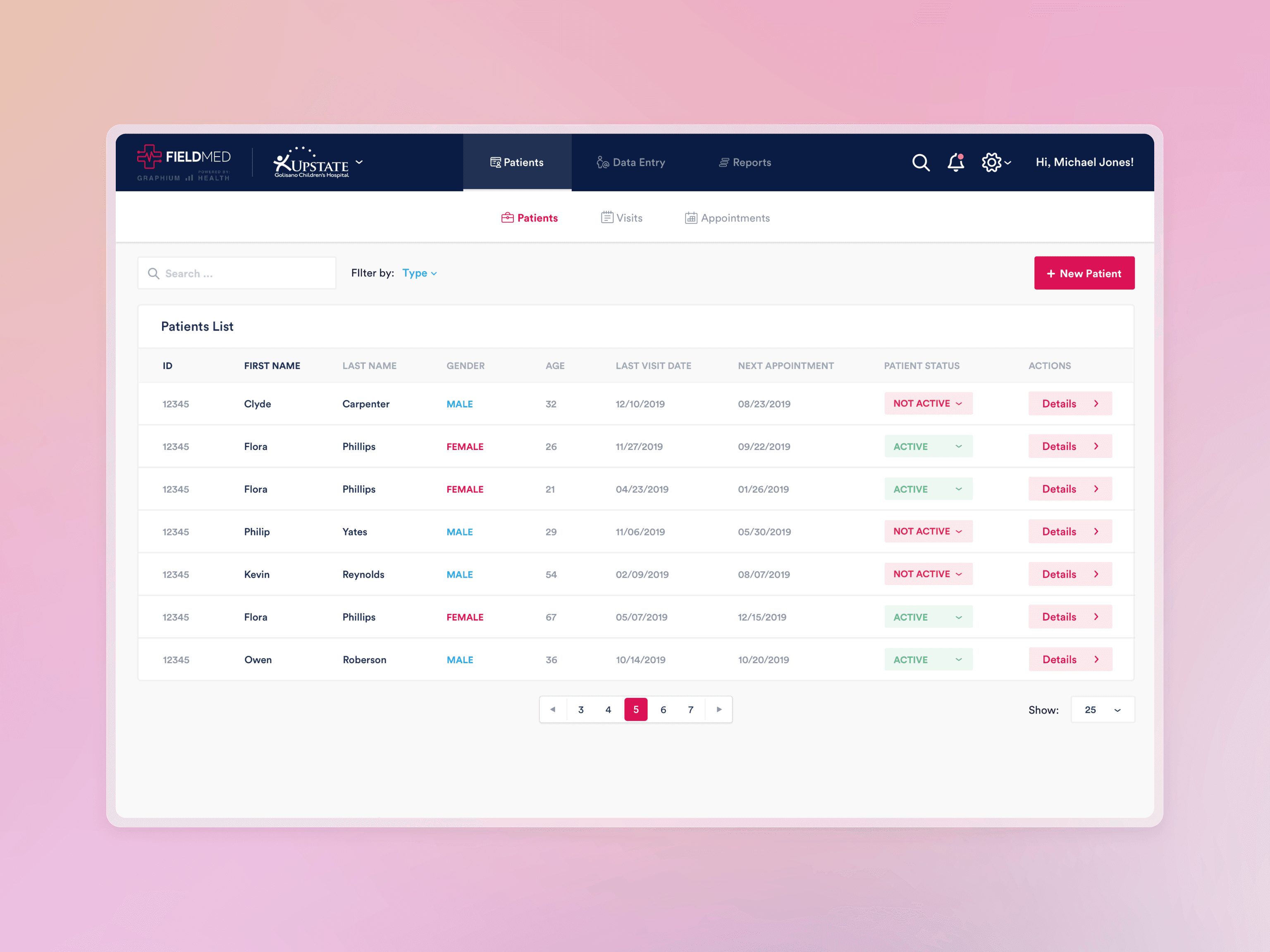 Landing page presenting dashboard of a product
