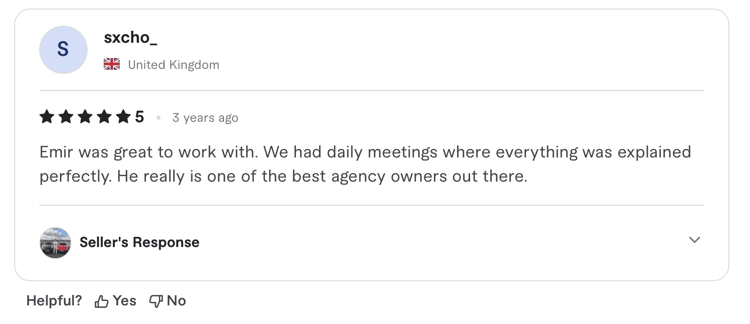 Fiverr client review screenshot