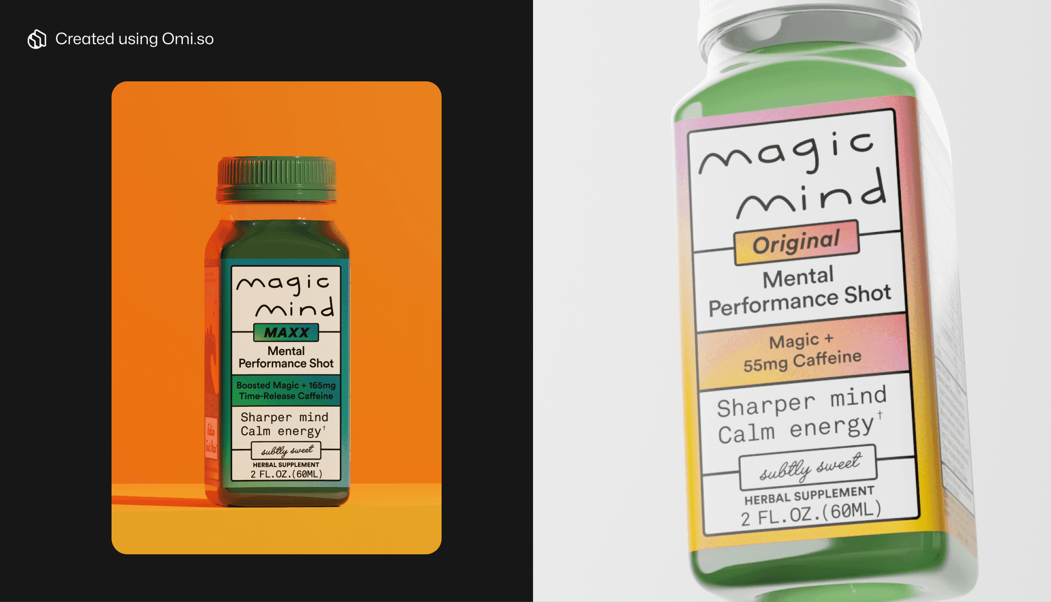 Digital Twin-made PDP visuals of Magic Mind booster shots