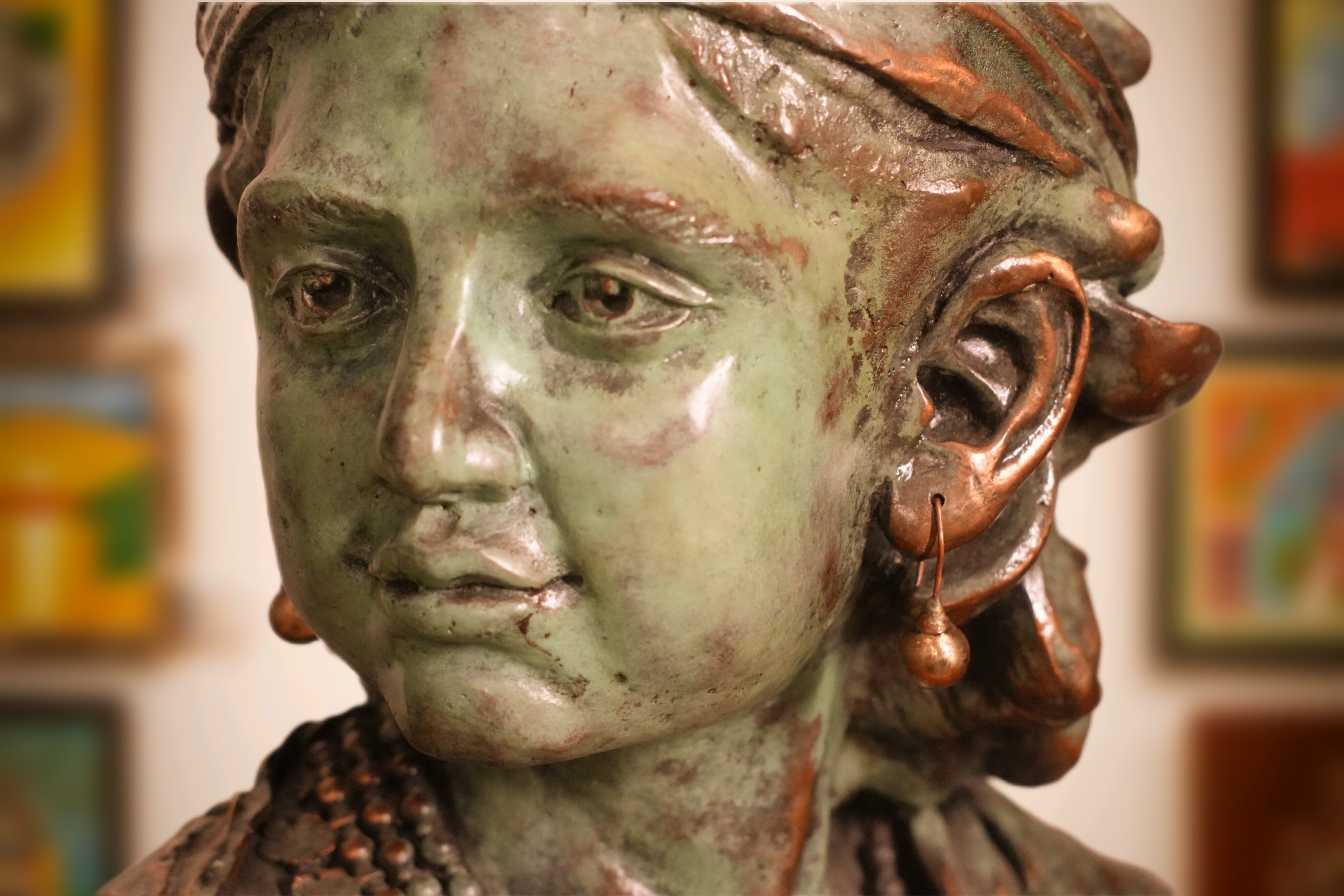 Bronze sculpture of Lord Shri Krishna as child