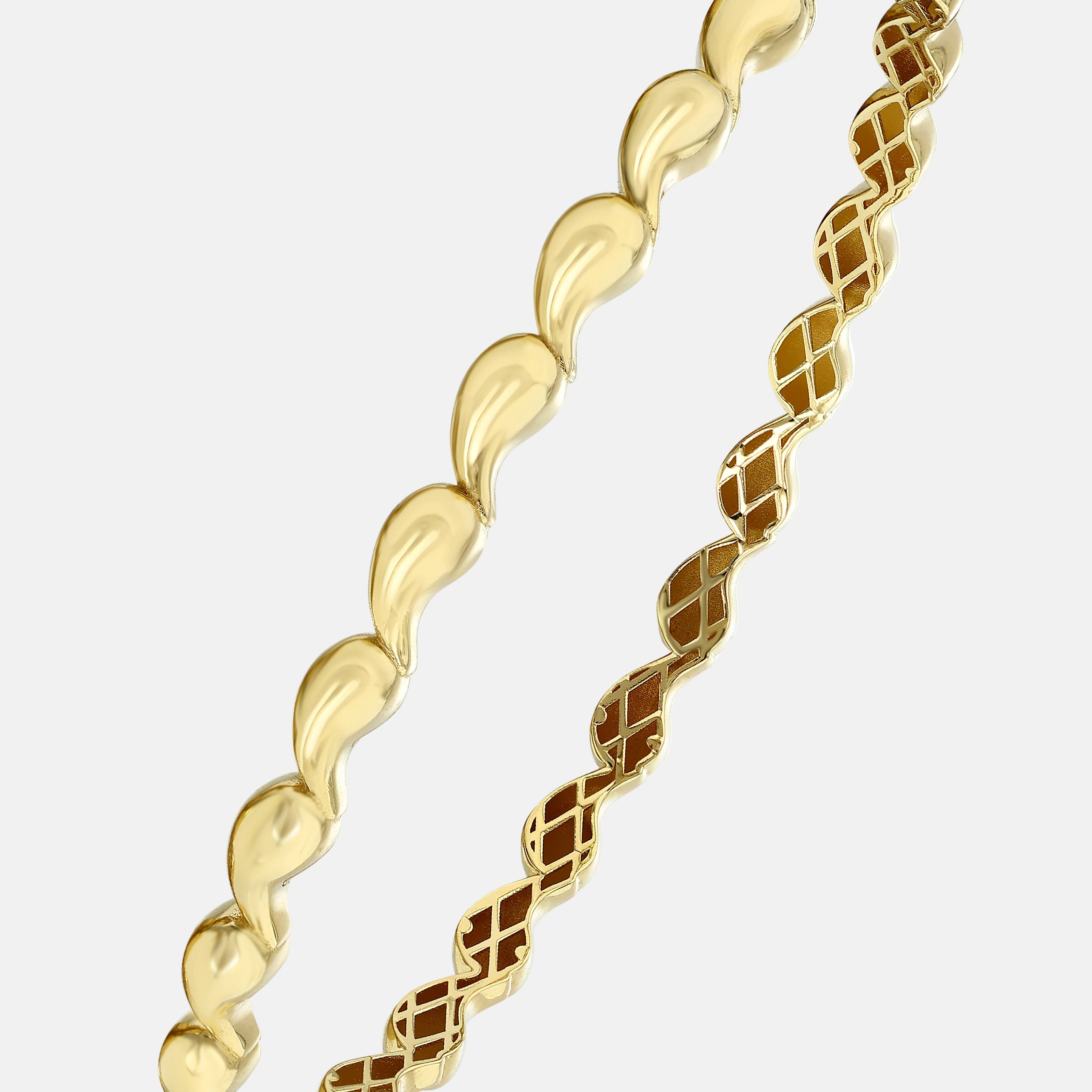 Assos Pırlanta 14 Ayar Altın Tasarım Kelepçe Bilezik Modeli