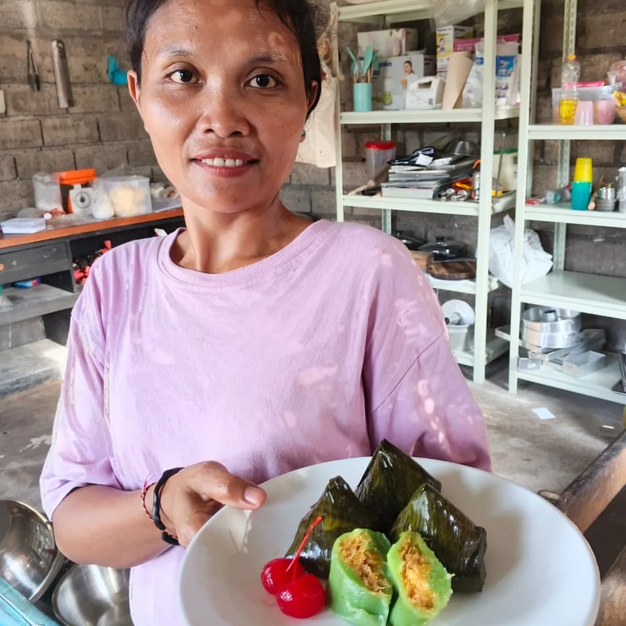 woman with cake