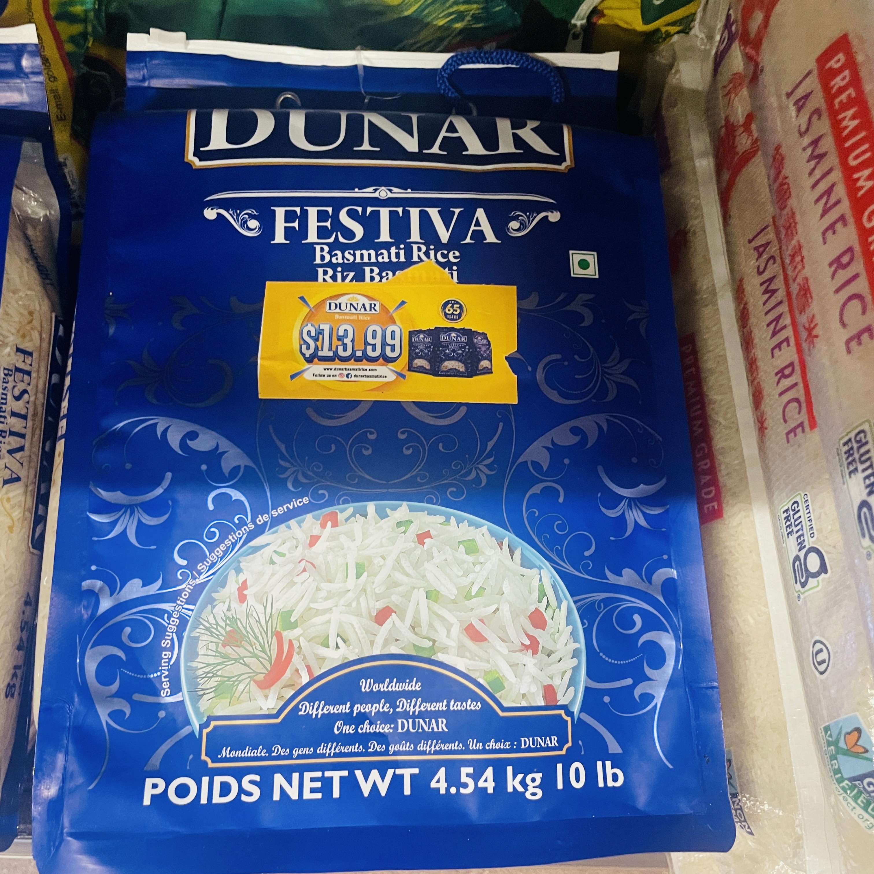 Dunar Festiva basmati rice, premium quality, available at International Food Market Orlando.