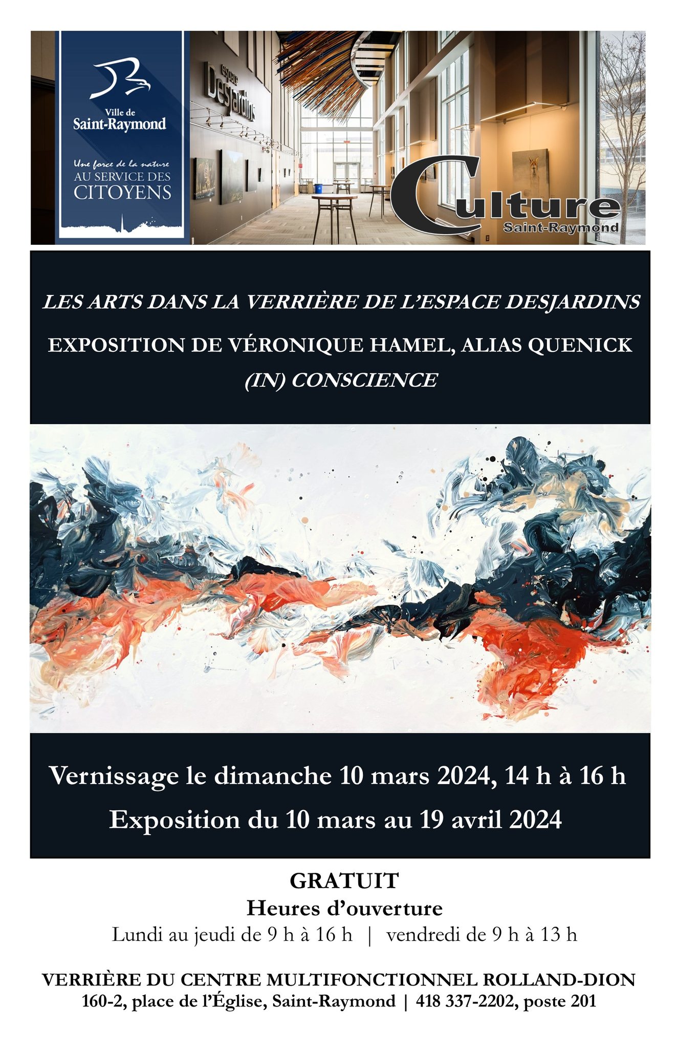 Exhibition poster (in)consciousness by Quenick in Saint-Raymond
