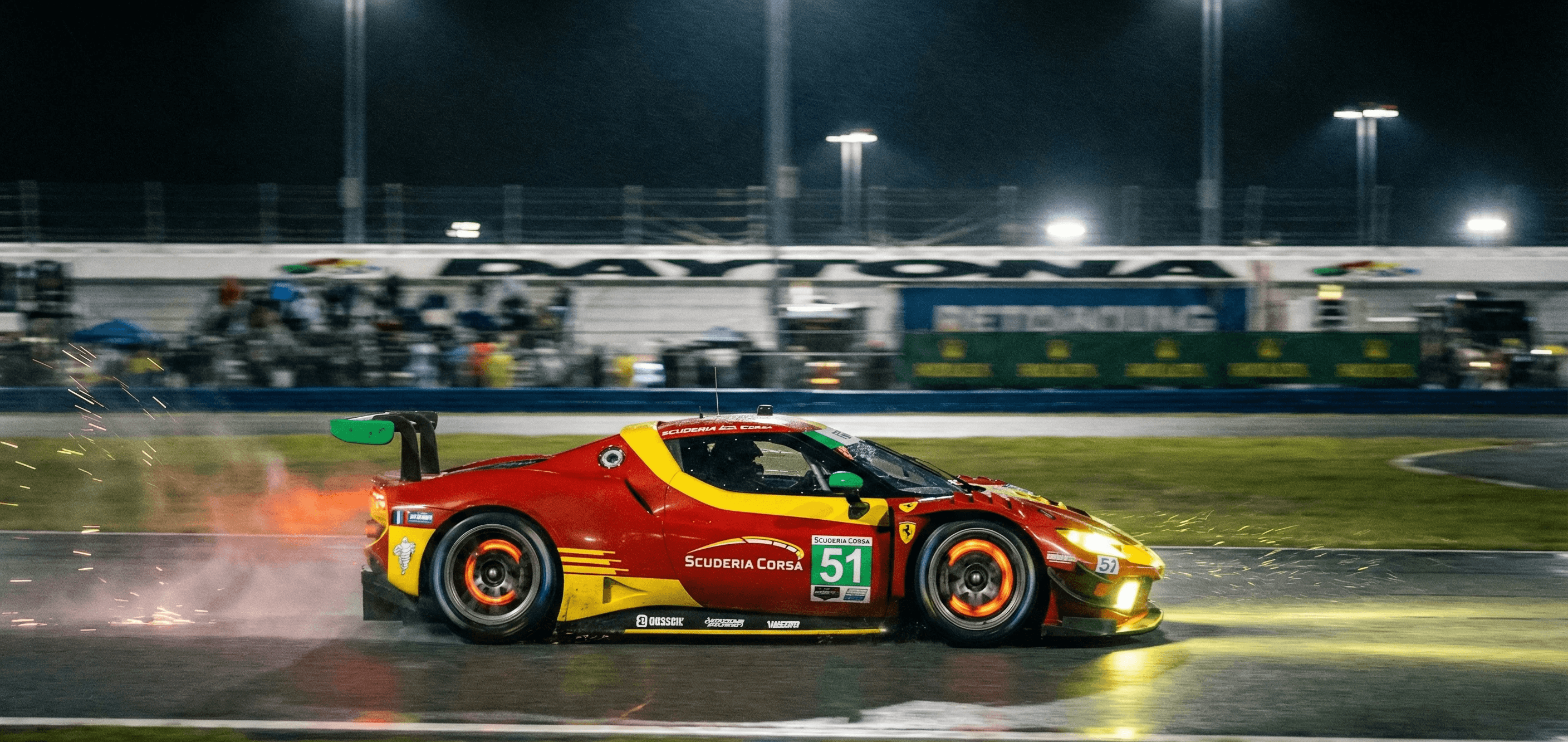 Daytona 24 Ferrari 296 GT3 on track