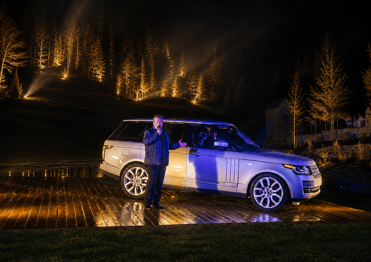 Land Rover live production via mountainside