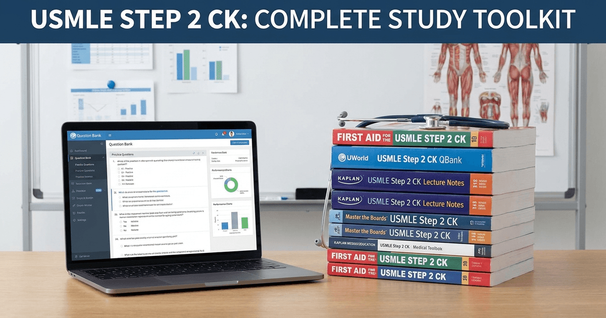 Cover: USMLE Step 2 CK Resources 2026: The Complete Study Toolkit for US Medical Students (Books, Question Banks, and What Actually Works)