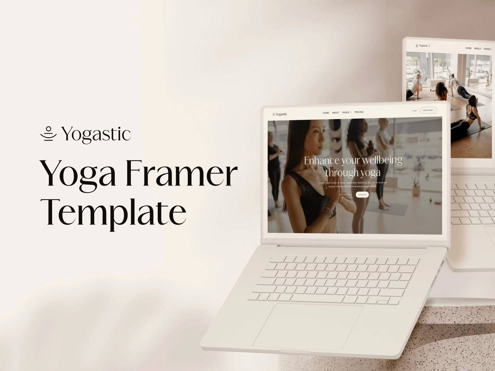 Yogastic modern yoga Framer template with class schedules and wellness layout