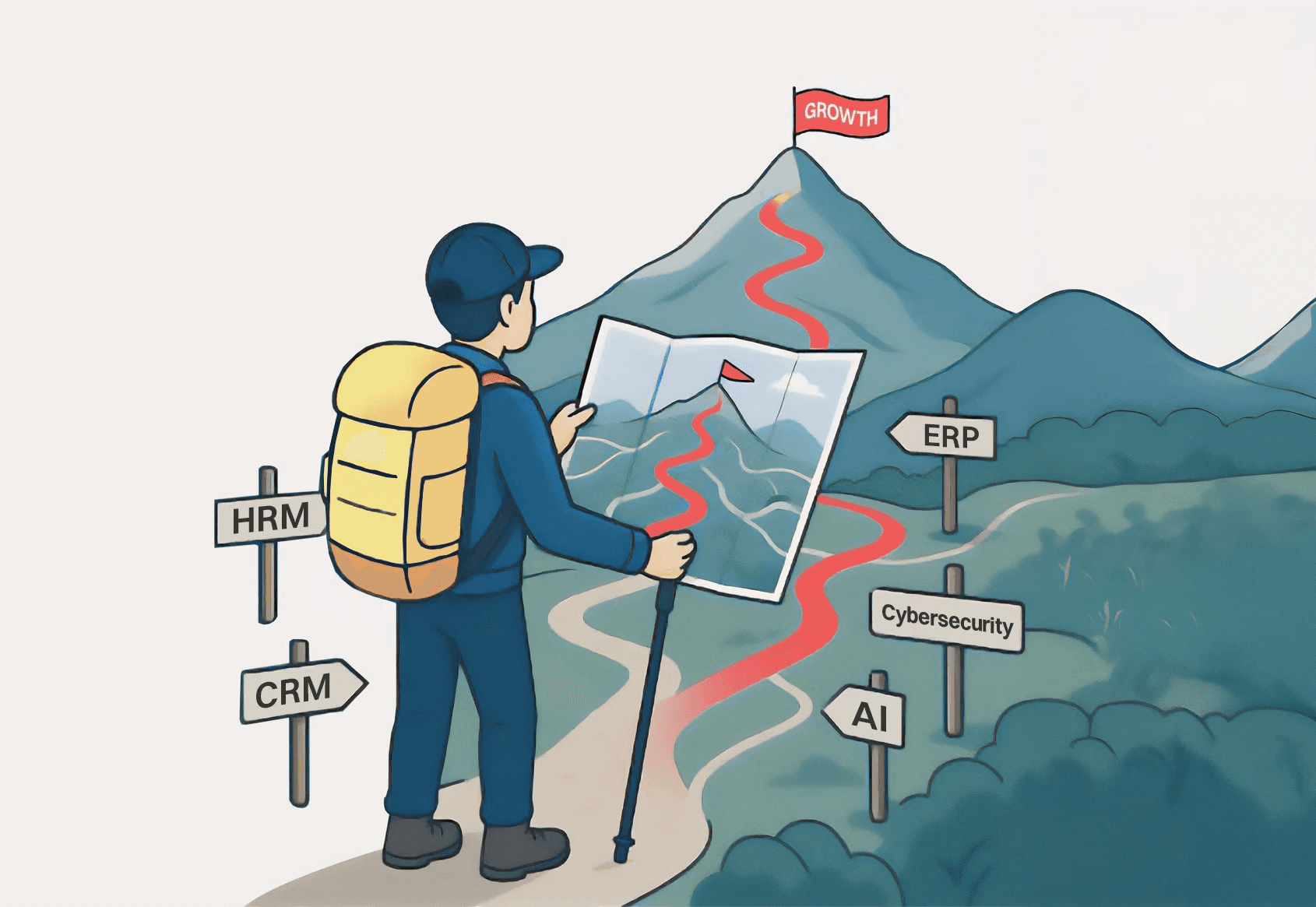 Picture showing route going up a mountain