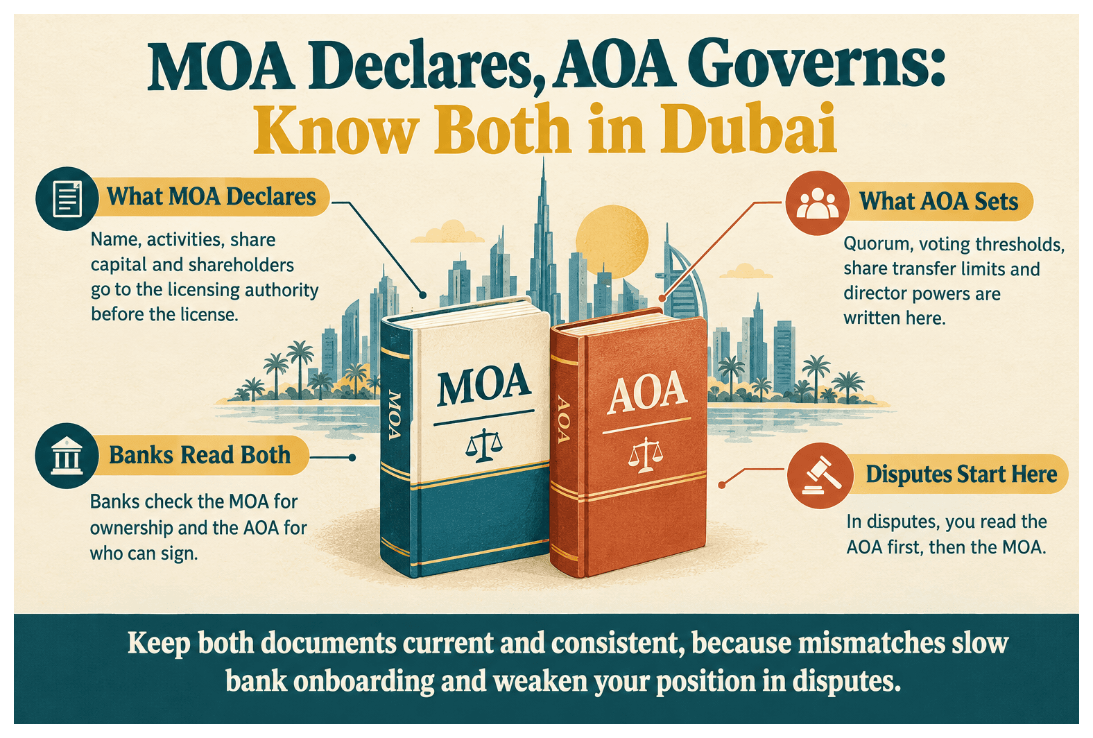Infographic: What Is a Memorandum of Association vs Articles of Association in Dubai