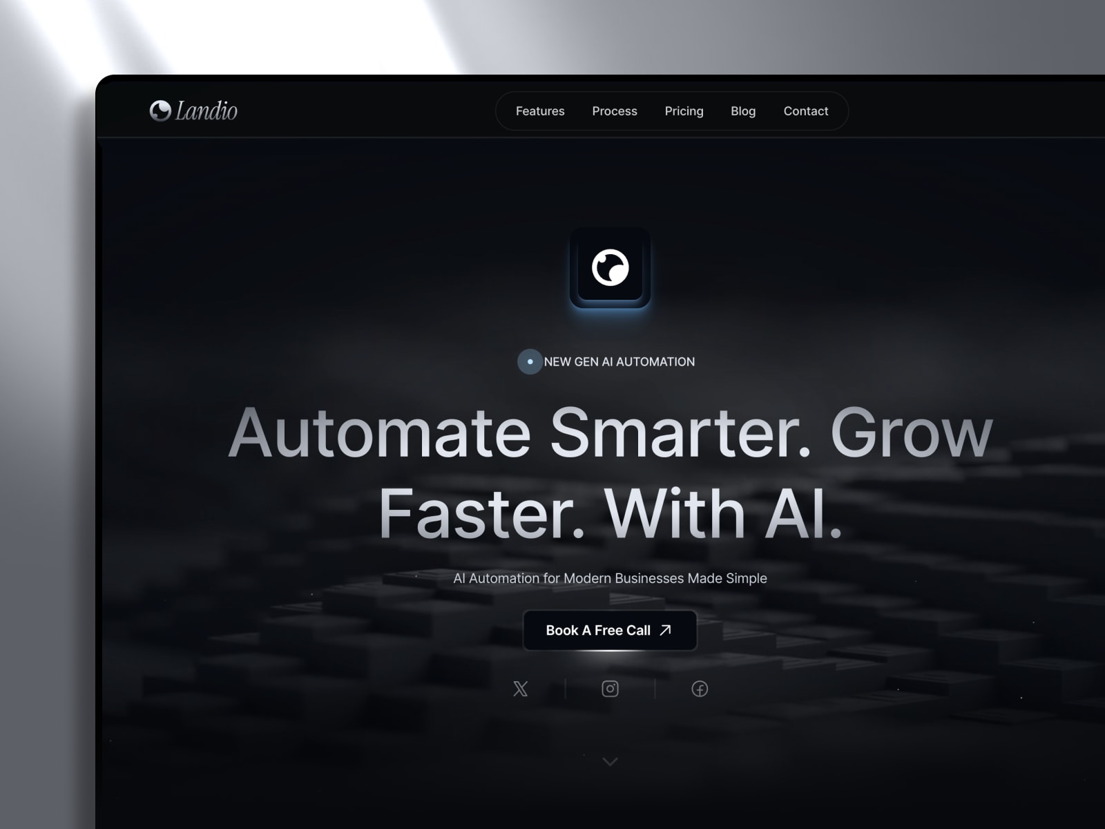 Landio AI agency and landing page template screenshot
