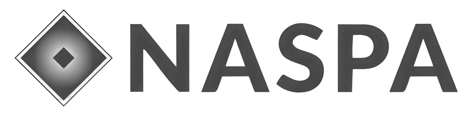 NASPA logo with a diamond shaped icon. NASPA is an association for student affairs professionals.