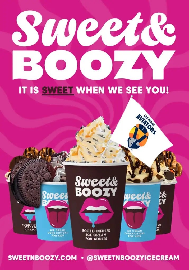 Sweet & Boozy ice cream game day ad for college team