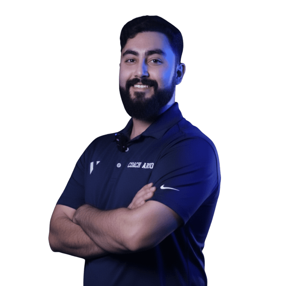 Headshot of personal trainer, coach Ario