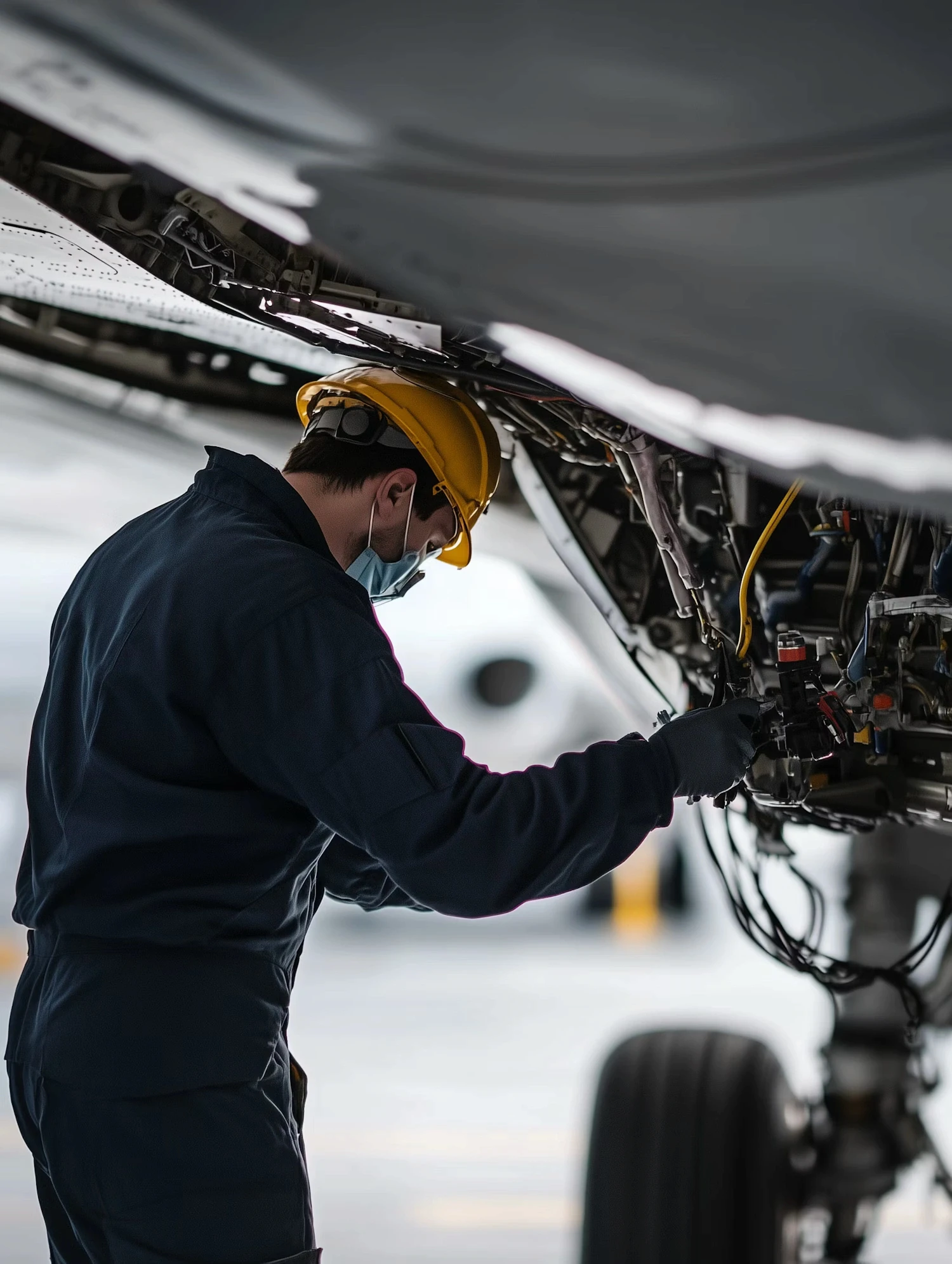 A person with glasses and a beard smiles warmly while working on a laptop at a desk. The setting is casual and relaxed, with a neutral background