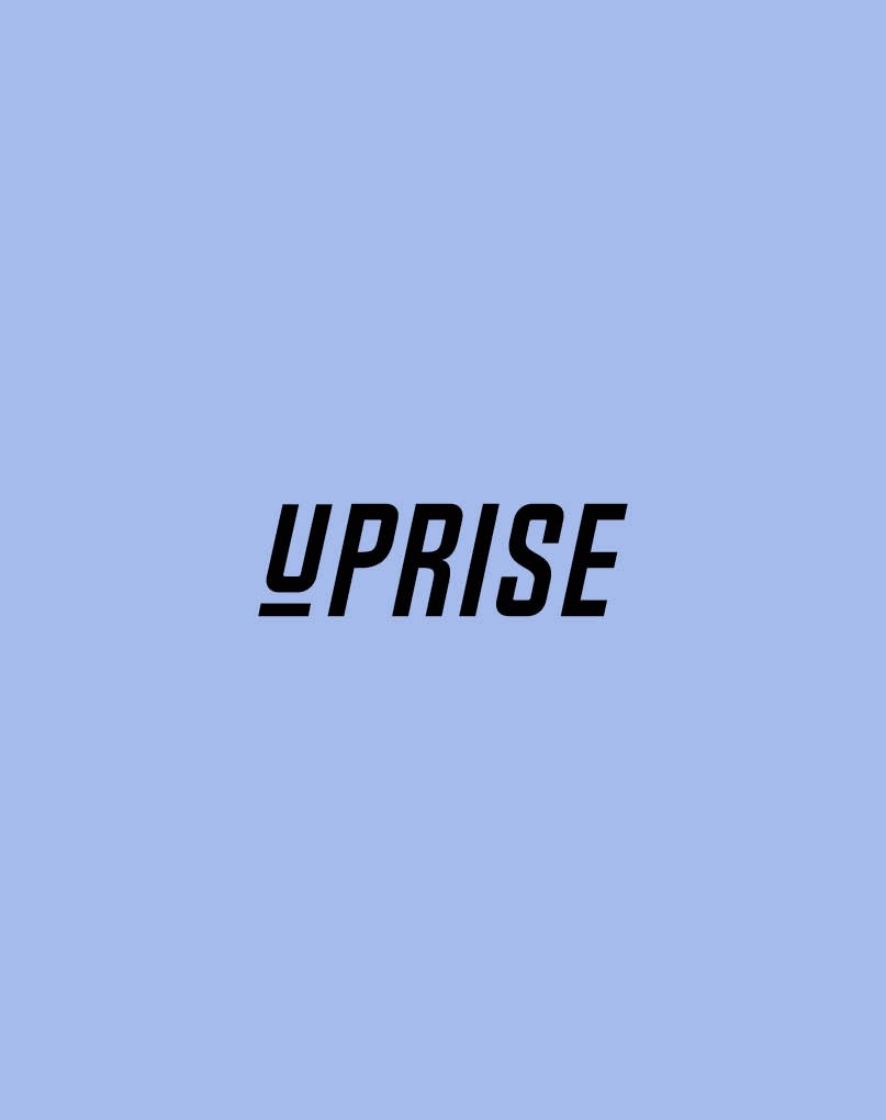 Uprise logo displayed in a bold, angular custom typeface