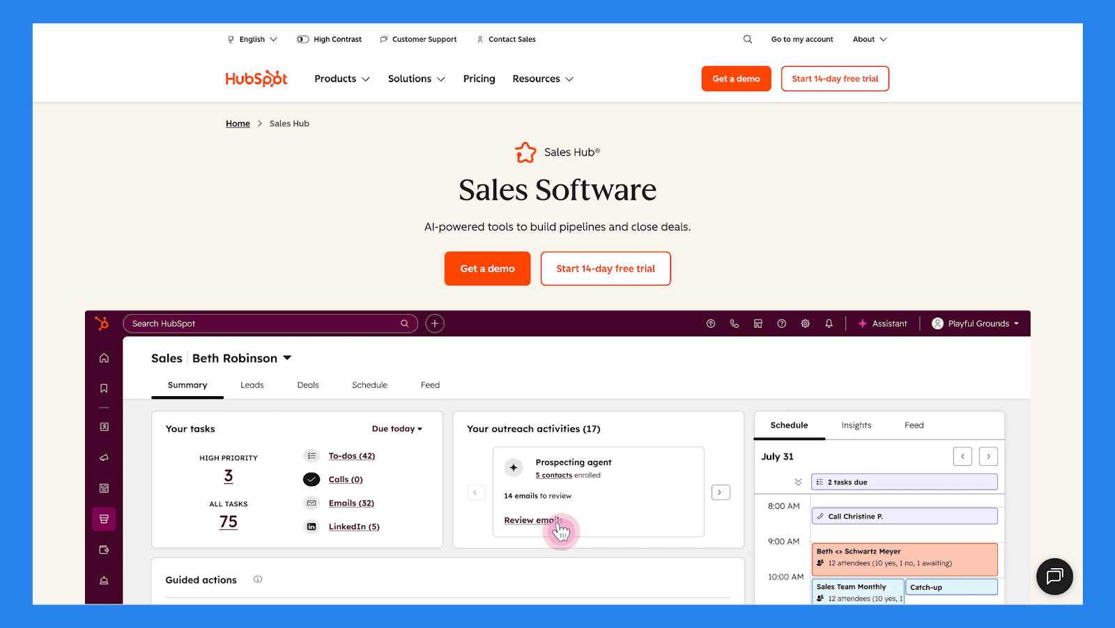 Hubspot (Sales Hub) – Best for: Teams that want lead management tightly connected to marketing