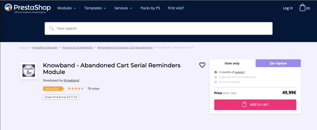 Abandoned cart serial reminders module