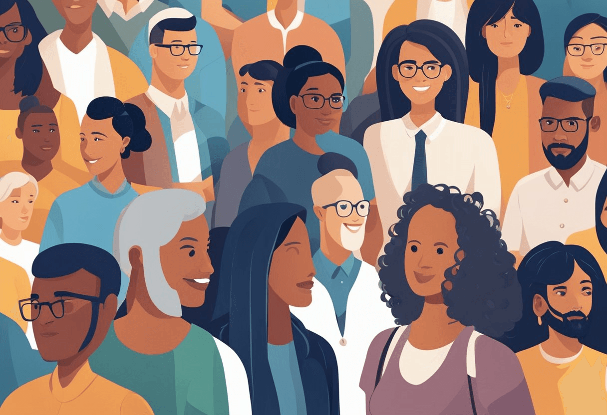 A diverse group of people from different backgrounds and cultures engaging in meaningful conversations and activities, showcasing the importance of cultural fit in modern recruiting