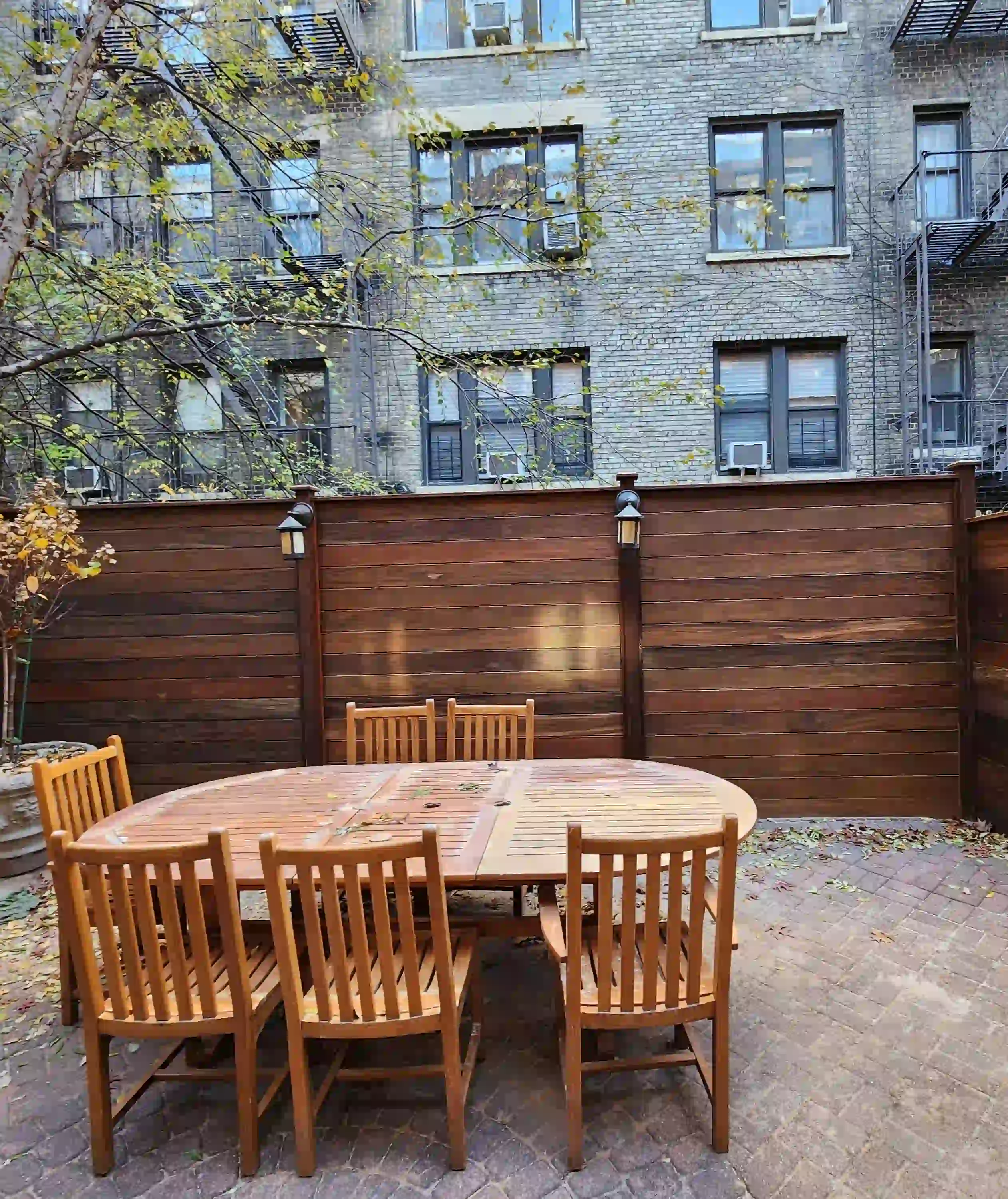 Ipe fencing installed by Jewel Construction Company in Upper West Side, NYC
