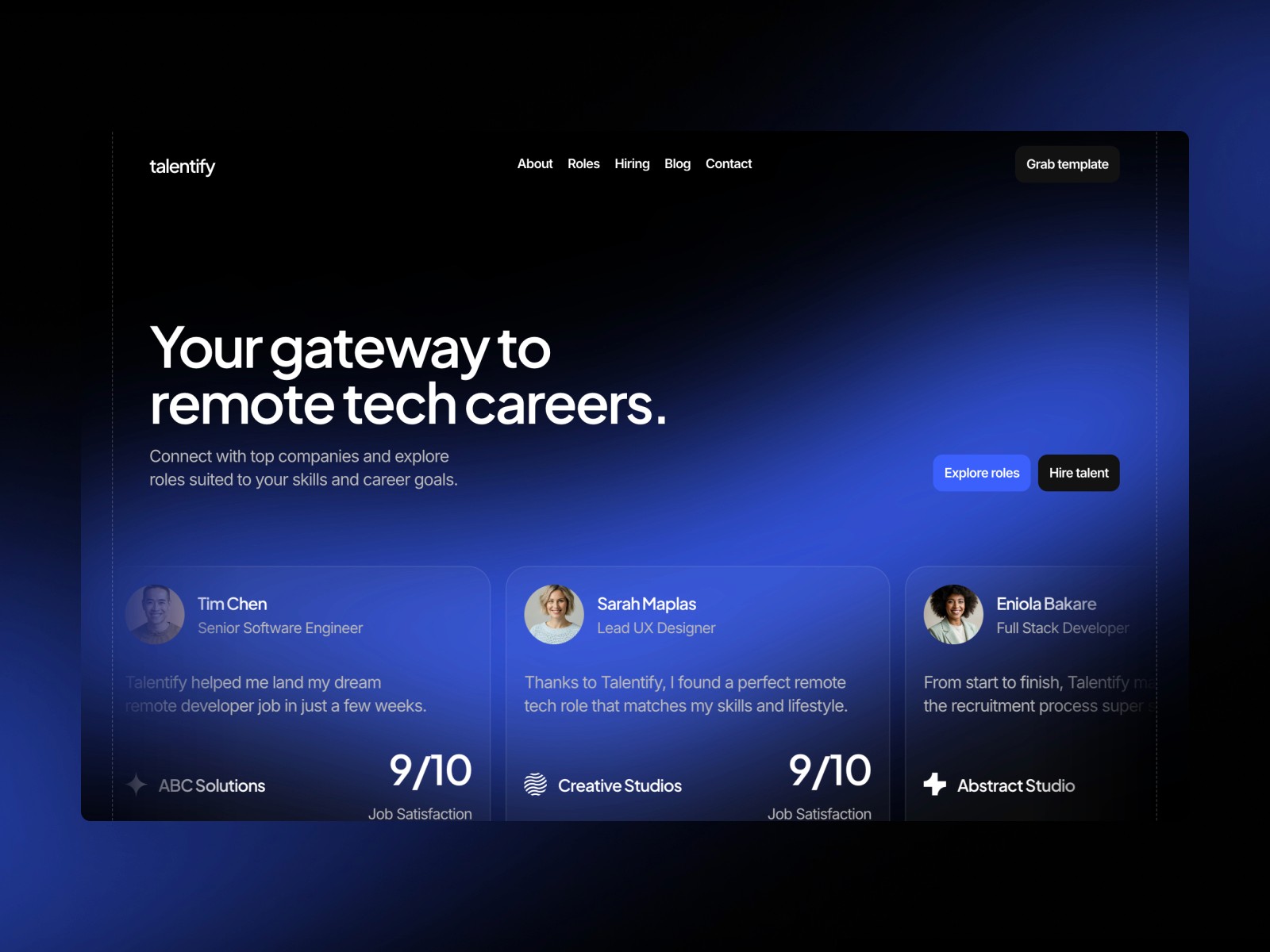 Talentify — 创意机构官网设计灵感