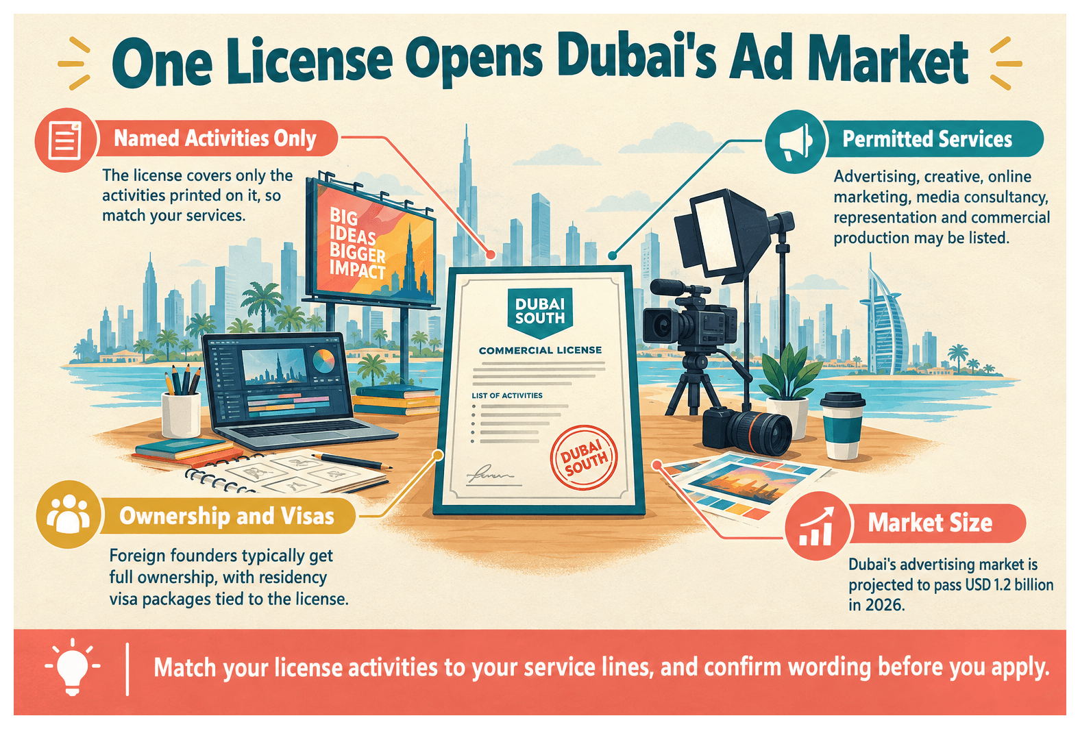 Infographic: What Is a Media and Advertising License in Dubai South
