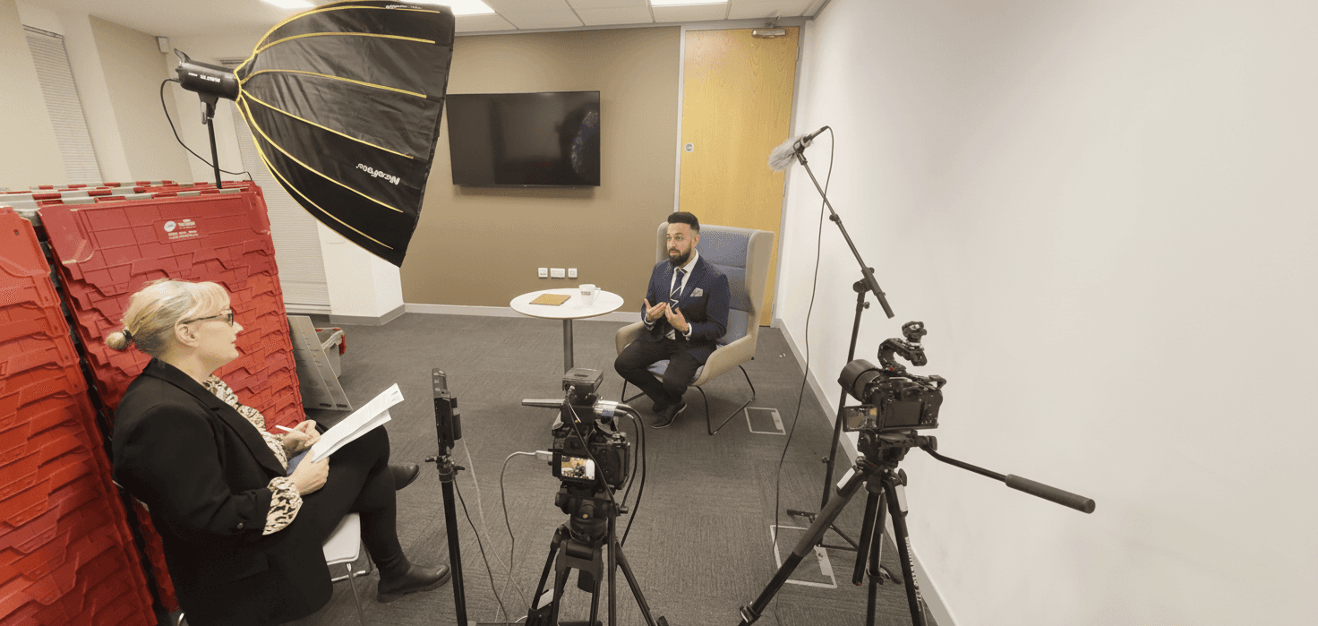 A view of a video production shoot.