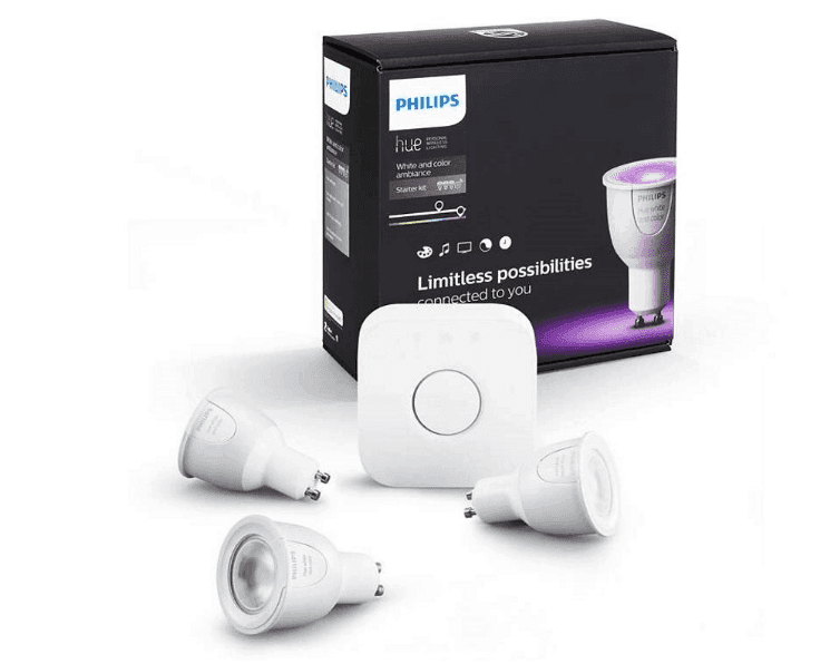 Philips Hue White and Colour Ambiance GU10 Starter Kit