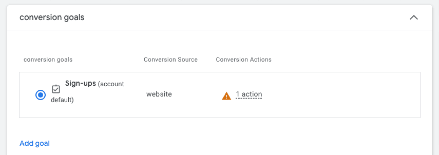 Selecting YouTube ad campaign conversion goals