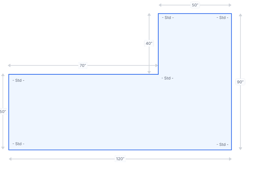 Stone countertop layout and drawing created using Stonify’s design and templating tools.