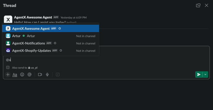AgentX - Slack integration