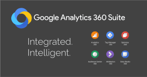 Logo und Auflistung der Funktionen vom neuen Google Analytics 360 Suite